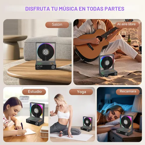 Vista 9 de HOTT - Reproductor de CD portátil, reproductores de CD retro Bluetooth 5.3 para el hogar, reproductor de música con altavoz de alta fidelidad, 4000