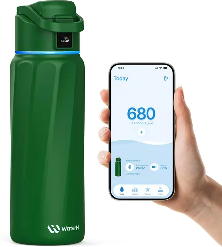 Vista 14 de BOOST - Botella de agua inteligente que te recuerda que debes beber, botella aislada al vacío de acero inoxidable sin BPA de 24 onzas, botella