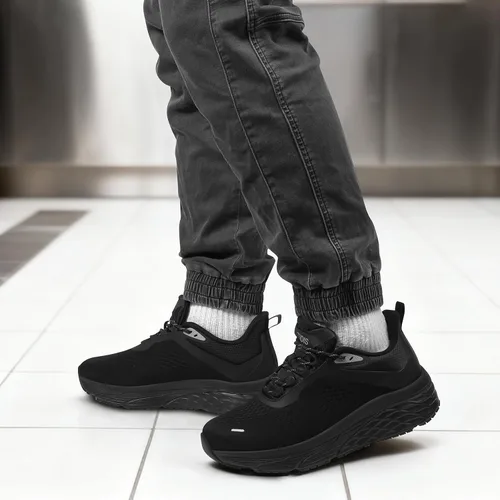 Vista 2 de Zapatos de trabajo antideslizantes para hombres, zapatos de chef resistentes al agua para restaurante y servicio de alimentos, zapatos de trabajo