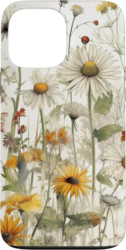Vista 24 de Wildflowers Botanical Daisy Flowers Dandelion Dragonfly Case for iPhone 17