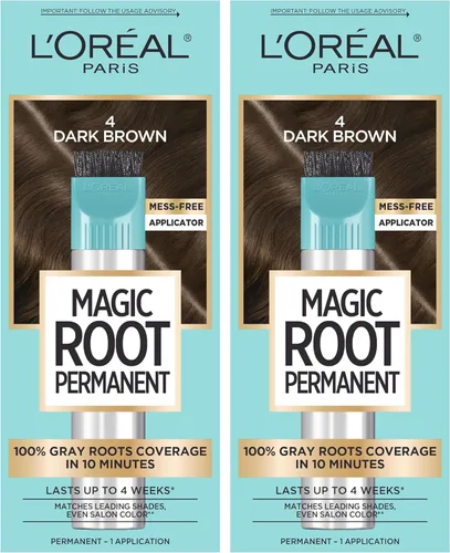 Vista 6 de L’Oréal Paris - Tinte permanente para el cabello Magic Root, kit de tinte de 10 minutos para rescatar las raíces con 100% de cobertura de canas, 2 2