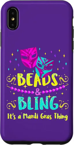 Vista 7 de Funda para iPhone 12 mini Mardi Gras, con cuentas de Nueva Orleans y funda brillante Mardi Gras