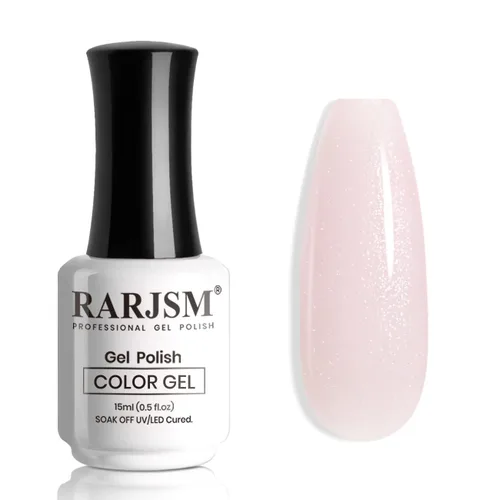 Vista 42 de RARJSM Esmalte de uñas en gel color albaricoque, dorado con brillantina, neutro, transparente, color nude, esmalte de gel para remojar para remojar