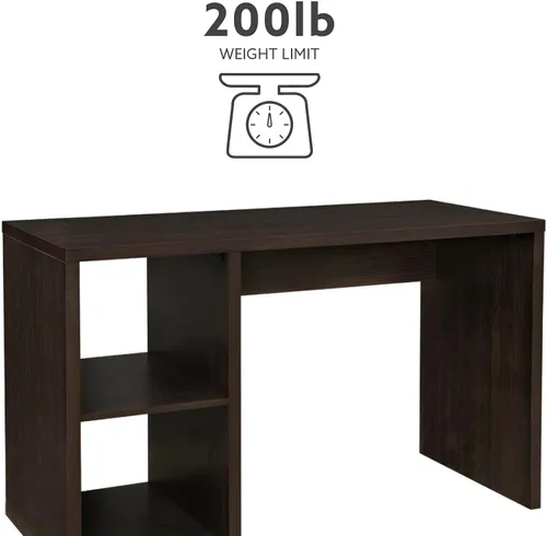 Vista 6 de Linon Dawes - Escritorio espresso con 2 cubículos abiertos