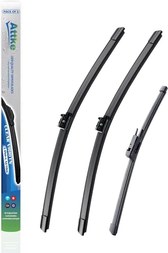 Vista 24 de ATTKE Limpiaparabrisas para Todo Clima, 15" + 15" Delanteros y 13" Trasero para Jeep Wrangler 2008-2018, Estilo OE Genuino (3 Limpiaparabrisas)