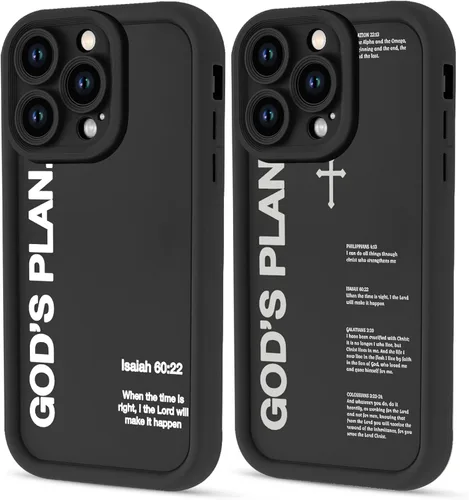 Vista 21 de Paquete de 2 fundas protectoras para iPhone 8 Plus/7 Plus de 5.5 pulgadas con collage de versículos bíblicos de Jesús para mujeres y niñas, diseño
