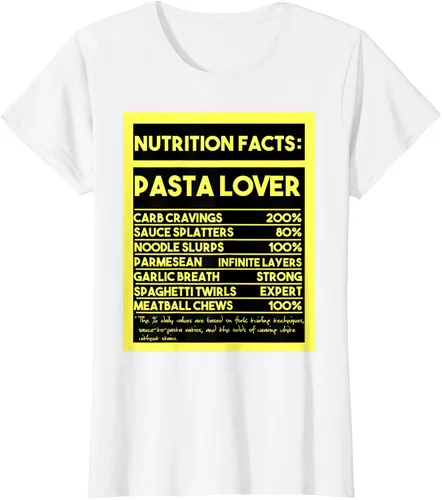 Vista 20 de Pasta Lover Nutrition Facts: The Ultimate Carb Connoisseur's T-Shirt Negro