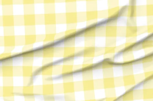 Vista 4 de Spoonflower Tela – Grande amarillo cuadros de cuadros de azúcar frescos impresos en tela de gasa cuarto gordo – costura moda vestidos decoración