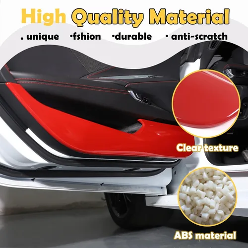 Vista 3 de CHEAYAR Kit Anti Patadas de Panel de Puerta Interior de Automóvil Compatible con Corvette C8 Stingray 2020 2021 2022 2023 Cubierta Protectora