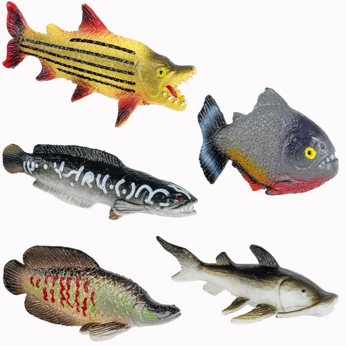 Vista 8 de Toy Fish Factory American Angler Collection - Juego de peces de juguete, figuras de peces de juguete, pez gato de lobina grande, juguete educativo