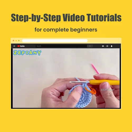 Vista 2 de Zepiany Kit de ganchillo para principiantes – 2 piezas de osos pequeños, kit de ganchillo para principiantes adultos, tutoriales en video paso a