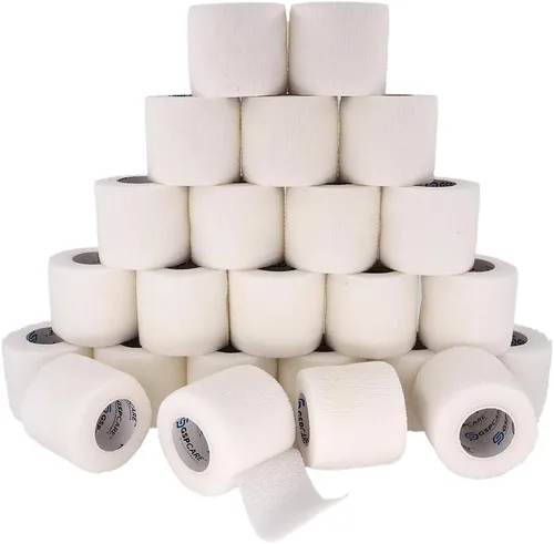 Vista 9 de Vendajes cohesivos autoadherentes, 6 unidades de 2 pulgadas x 5 yardas, cinta médica, rollos no tejidos adhesivos flexibles y transpirables