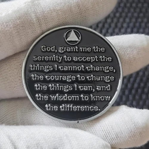 Vista 4 de Ficha de aniversario de recuperación de monedas AA y medallones con chip de sobriedad Grateful to Be Alive (paquete de 10)