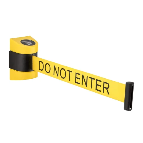 Vista 26 de DuraSteel Barrera retráctil para cinturón de control de multitudes de montaje en pared, cinturón de barrera retráctil negro de 9.2 pies, barreras