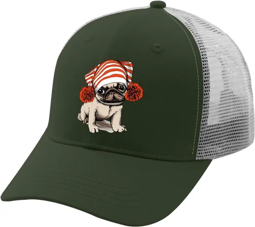 Vista 2 de Sombreros para papá, sombrero de perro carlino para hombre, sombrero divertido ajustable
