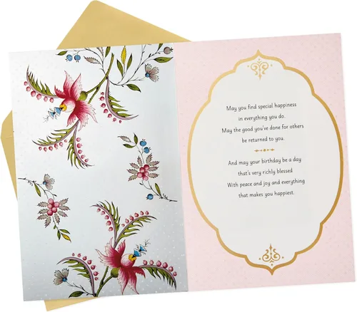 Vista 2 de Tarjeta de cumpleaños Hallmark Golden Thread (Un deseo de cumpleaños)