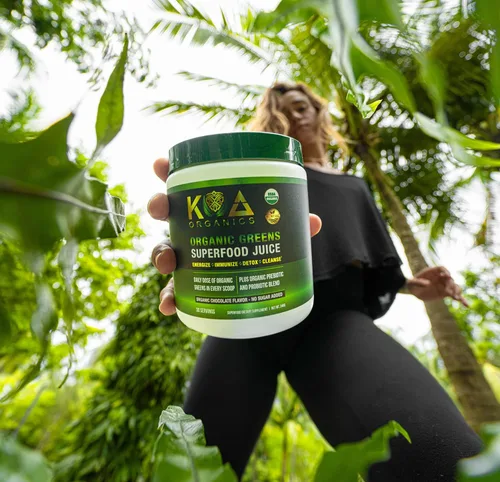 Vista 4 de Greens Superfood Juice Powder - Polvo orgánico USDA Super Greens con espirulina, clorella, matcha, pasto de trigo, enzimas digestivas y probióticos