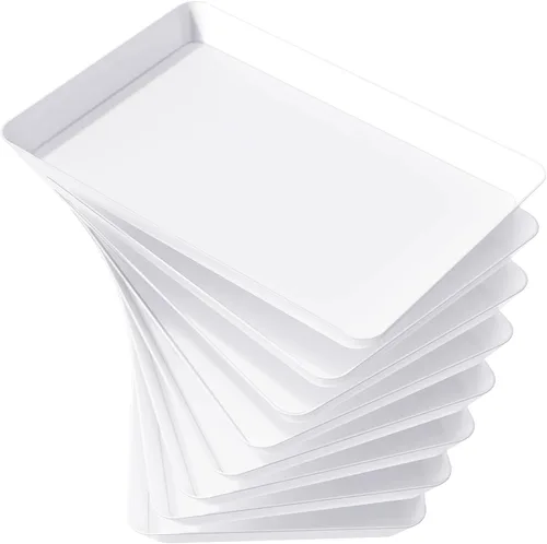 Vista 18 de Lifewit - 4 bandejas de servir para suministros de fiesta, plato de plástico reutilizable para servir alimentos para postres, aperitivos, frutas
