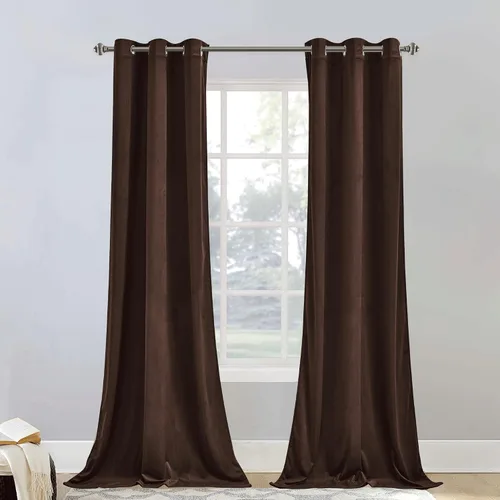 Vista 21 de StangH Cortinas de terciopelo gris de 84 pulgadas para oscurecer la habitación, con aislamiento térmico, cortinas gruesas y pesadas para sala