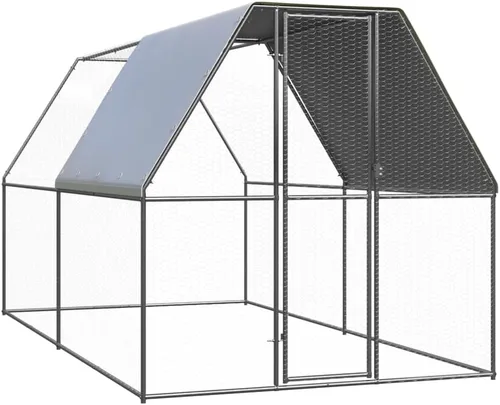 Vista 15 de Jaula de metal para gallineros al aire libre, jaula de pollo para aves de corral, corralito de corral, corralito de ejercicio, perrera con cubierta