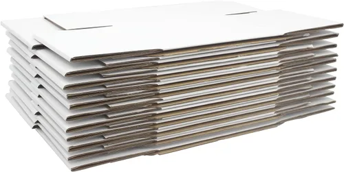 Vista 3 de zmybcpack Paquete de 25 cajas de cartón corrugado de 7 x 5 x 4 pulgadas, caja de envío de cartón blanco, caja de correo de literatura para enviar