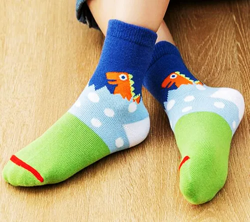 Vista 5 de Calcetines deportivos para niños, diseño de dinosaurios, 10 pares