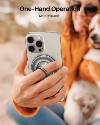 Vista 7 de Sability Max 2025 - Agarre magnético para teléfono [anillo giratorio e imán de doble cara ultra fuerte] Soporte de anillo para iPhone compatible