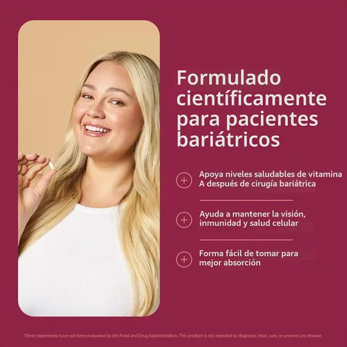 Vista 2 de Bariatric Advantage Vitamina A 3,000 mcg - para pacientes de cirugía bariátrica - Mini cápsulas fáciles de digerir - Suplementos de vitamina A