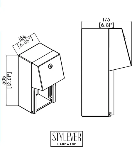 Vista 5 de Dispensador de papel higiénico comercial, soporte de doble rollo de acero inoxidable 304, dispensador de pañuelos de montaje en pared con cerradura