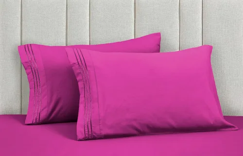 Vista 70 de Mocassi Juego de sábanas de lujo de 4 piezas, calidad prémium de hotel de 1800 hilos, ajuste fácil, sábanas y fundas de almohada resistentes a