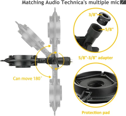 Vista 4 de Audio Technica AT2020 - Soporte de micrófono AT2020, soporte de tijera de suspensión con soporte de amortiguador, filtro pop, abrazadera resistente