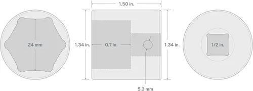 Vista 16 de TEKTON SID23109 Dado de impacto profundo de 6 puntos de 23/64 pulgada (9 mm) impulsor de 1/2 pulgada
