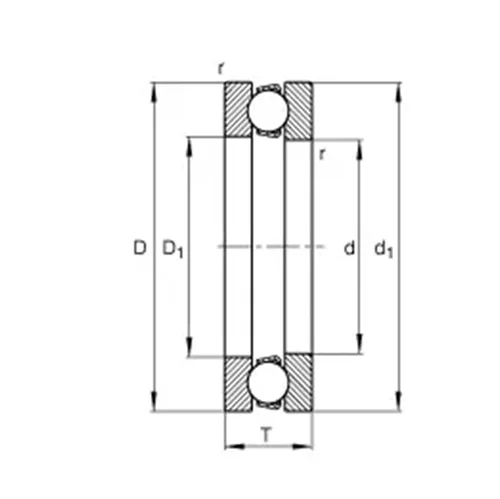 Vista 2 de 1pcs 51113 8113 HOT51113-300 65x90x18 High Temperature Thrust Ball Bearings 300 Degrees Celsius