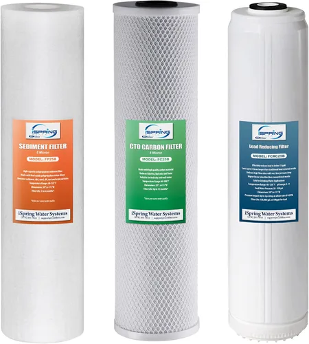 Vista 12 de iSpring F2WGB22B Juego de repuesto de filtro de agua de 2 etapas de 4.5 x 20 pulgadas para toda la casa con cartuchos de bloque de sedimentos