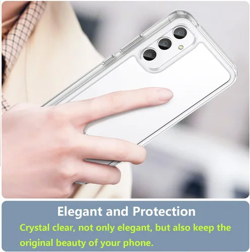 Vista 12 de Funda para Samsung A34 5G, Samsung Galaxy A34 5G, con protector de pantalla de vidrio templado, 4 bolsas de aire integradas, no amarillea, funda