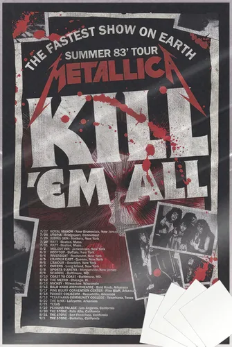 Vista 8 de Metallica - Póster musical (Kill 'Em All Tour 1983) (Tamaño: 24" x 36") (Cartel laminado)