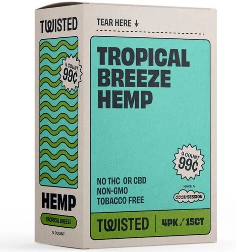 Vista 5 de Paquete de 15 Twisted Hemp Wrap Tropical Breeze 4 hojas por paquete