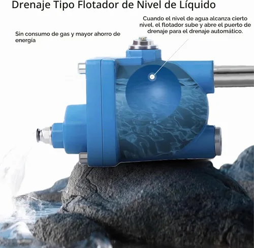 Vista 3 de La válvula de drenaje del compresor de aire G1/2 BSP soporta 2,5 Mpa, drenaje automático mecánico para el condensado del compresor de aire