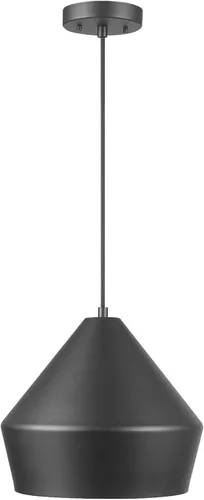 Vista 14 de [Usado] Lámpara colgante de 1 luz GLOBE Electric, acabado negro mate, varillas colgantes ajustables, regulable, base E26, iluminación moderna