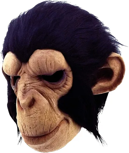 Vista 5 de Ghoulish Productions Chimpancé Geoge Máscara de látex Animales Divertidos Fiesta de Halloween Adulto, NegroNudeMulticolor