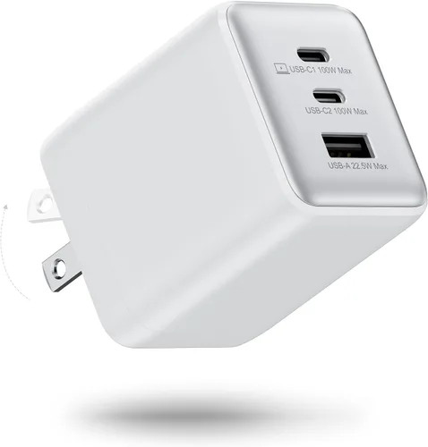 Vista 8 de wegear - Cargador USB C de 100 W, cargador de pared de 3 puertos de carga Negro