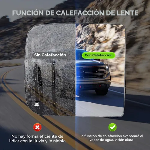 Vista 2 de Espejo de remolque superior derecho del pasajero con calefacción para Dodge Ram 1500 2009-2019, para Dodge Ram 1500 Classic 2019-2020, para Dodge