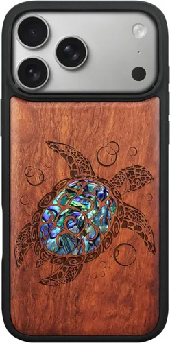 Vista 9 de Carveit Funda hecha a mano para iPhone 18 Pro Max - El cuervo Haloed Negro
