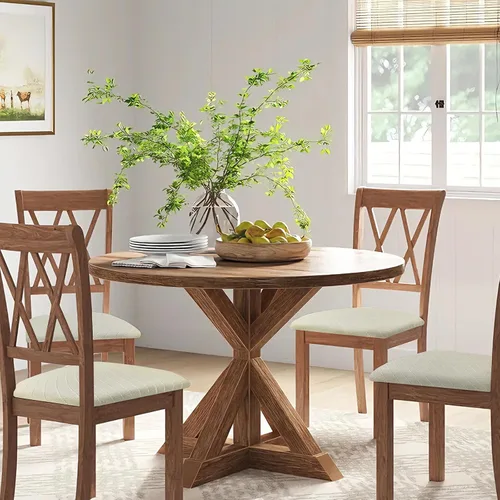 Vista 2 de Gute Fundas de asiento para silla, fundas de asiento para sillas de comedor con lazos, fundas elásticas de jacquard para sillas de comedor y cocina