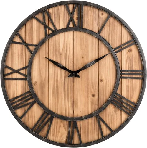 Vista 10 de Oldtown Farmhouse - Reloj de pared silencioso (de metal y madera maciza)