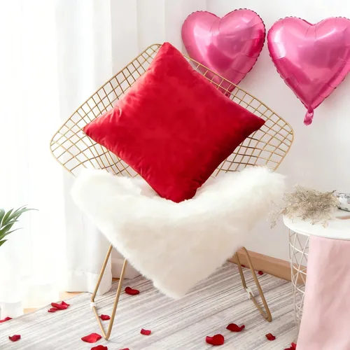 Vista 23 de Home Brilliant Fundas de almohada de primavera de 18x18 pulgadas, fundas de almohada de terciopelo, fundas de almohada cuadradas decorativas sólidas