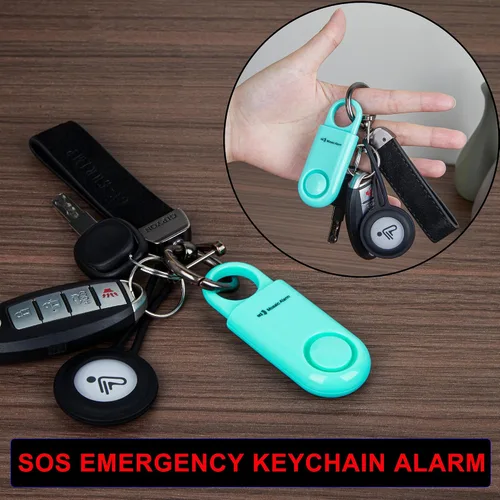 Vista 3 de Paquete de 2 alarmas de seguridad personal de 130 db con batería reemplazable por el usuario SOS de emergencia con sonido fuerte para mujeres