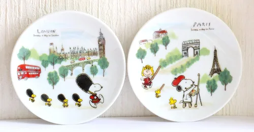 Vista 6 de Australia Canada Snoopy Mini Plato, Juego de 2