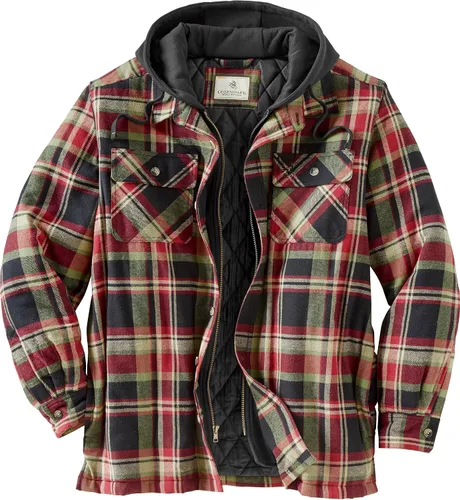 Vista 19 de Legendary Whitetails - Chaqueta Maplewood tipo camisa con capucha para hombre Cuadros de bisonte antiguo
