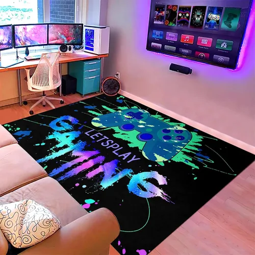 Vista 8 de Alfombras de juegos para niños y adolescentes, decoración de dormitorio, alfombras de jugador para sala de estar, alfombras de mando de gamepad
